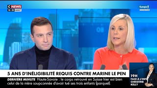 « Je me tiendrai aux côtés de Marine Le Pen »  Jordan Bardella sur CNEWS [upl. by Ynnattirb884]