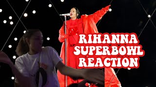 RIHANNA SUPERBOWL HALFTIME REACTION SHES BAD 😭😭🔥🔥 [upl. by Eseekram]