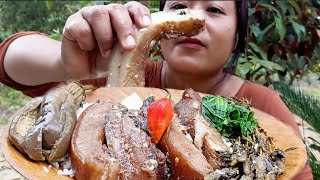 SMOKED PORK FATS With AXONENAPA  HEAVY MEAL NAGA NORTHEAST MUKBANG [upl. by Laenaj]