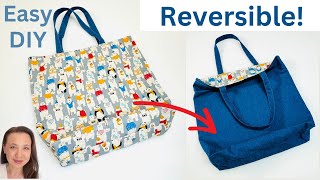 How to Make a Lined Tote Bag  Reversible with Boxed Corners  DIY Sewing Tutorial  Sew to Sell [upl. by Neelav]