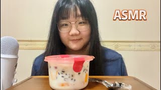 ASMR  Eating Yogurt Fruit Salad [upl. by Ocramed]