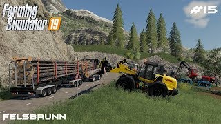 Transporting 12m logs  Forestry on Felsbrunn  Farming Simulator 19  Episode 15 [upl. by Eanal]