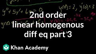 2nd order linear homogeneous differential equations 3  Khan Academy [upl. by Neral]