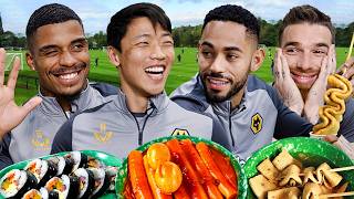 Wolves Players try Korean Street Food for the first time Ft Hwang Hee Chan [upl. by Elias]