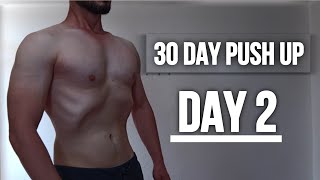 30 DAY PUSH UP CHALLENGE  DAY 2  home workout [upl. by Aeslehc877]