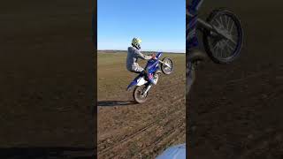 5th gear WHeeLiE on a YZ125 DirtBike  almost flipped [upl. by Attenad]