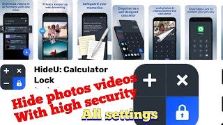 how to use HideU Calculator Lock app  hide photos video  all settings [upl. by Eiramyelhsa786]