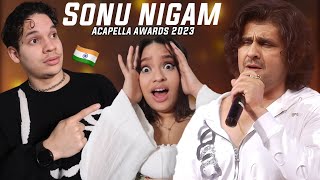 Indias Acapella King  Latinos React to Sonu Nigams Performer of Millennium Award Performance [upl. by Elaynad482]