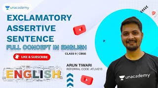 Exclamatory  Assertive Sentence  Full Concept in English Grammar  CBSE Class 9  Arun Sir [upl. by Ainigriv]