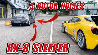 RX8  3 ROTOR 20B PP  FIRST TRACK DAY  400HP NA ROTARY SOUNDS  FIRE [upl. by Tiga]