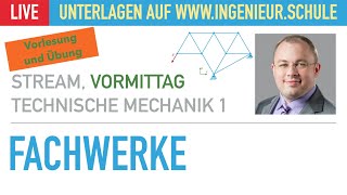 Fachwerke – Vorlesung und Übung – Technische Mechanik 1 – Stereostatik [upl. by Tniassuot]