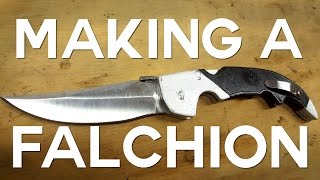 Making A Stainless Steel Falchion Knife IRL [upl. by Sibie]