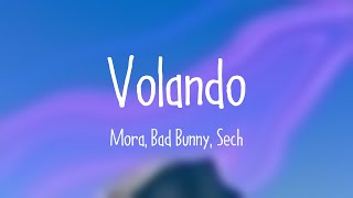 Volando  Mora Bad Bunny Sech Lyrics Video 🛸 [upl. by Suiradal969]