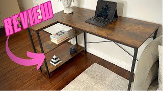 Full Review of the Huuger L Shaped Desk 47 Inches Computer Desk with Reversible Storage Shelves [upl. by Vyky232]