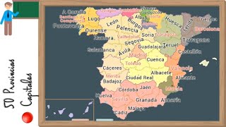 🇪🇸 MAPA Comunidades provincias y capitales de ESPAÑA 2021 [upl. by Hainahpez501]