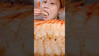 Raw Shrimp Sashimi 😋 MIYU ASMR asmr asmreating asmrfood mukbang miyuasmr [upl. by Nneb]