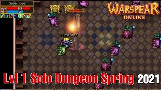 Warspear OnlineGameplay  Warden Lvl 1 Solo Dungeon Spring 2021 [upl. by Aynuat]