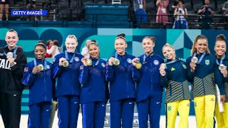 12 News Now Team USA earns Olympic gold in women’s gymnastics [upl. by Petuu118]