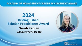 AOM 2024 Career Achievement Awards  Distinguished ScholarPractitioner [upl. by Dorrahs]