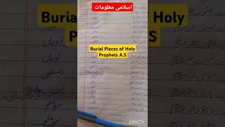 Burial Places of Holy Prophets AS shorts islamiat gk gkquiz islamicinformation [upl. by Enrobialc]