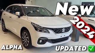 New Maruti Suzuki Baleno 2024 Alpha Top Model White Colour DETAILED REVIEW [upl. by Oigaib]