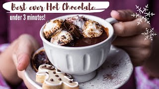 Homemade Hot Chocolate RECIPE  Best ever simple hot chocolate at home in three minutes [upl. by Nolava559]