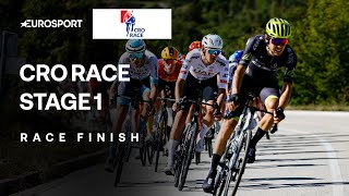 CLOSE FINISH ‍💨  CRO Race Stage 1 Final Kilometres  Eurosport Cycling [upl. by Bertrando]