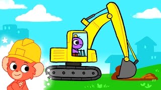 Construction trucks for kids  EXCAVATOR cartoon for Kids  Trucks and Cars [upl. by Rape631]