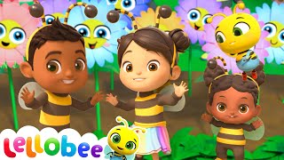 The Fuzzy Buzzy Bee Song 🐝  Lellobee City Farm  Moonbug Kids  Farm Animals [upl. by Granger]