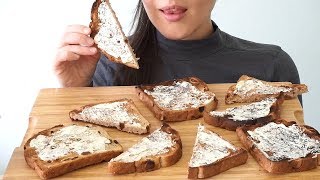 ASMR Eating Sounds Raisin Toast amp Tea No Talking [upl. by Herodias]