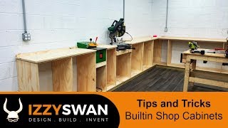 Simple Builtin Shop Cabinets  How To Woodworking [upl. by Iadam]