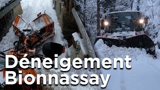 Déneigement chasse neige village de Bionnassay SaintGervais MontBlanc travaux entretien montagne [upl. by Lotsirk]