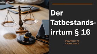 Tatbestandstandsirrtum § 16 Abs 1 StGB I Strafrecht AT Grundlagen 6 [upl. by Dixil]