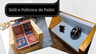 Como Fazer DIY  Como Fazer Móveis de Pallets  Sofá e Poltrona de Pallet [upl. by Airbmac]