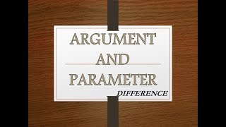 ARGUMENT AND PARAMETER DIFFERENCE BETWEEN THEM [upl. by Talbott147]