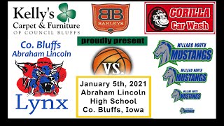 Co Bluffs Abraham Lincoln High School Varsity Basketball vs Millard North 152021 [upl. by Kabob103]