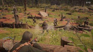 Red Dead Redemption 2  Bolger Glade Trenches NPC War SimpleGangWar mod [upl. by Revorg420]