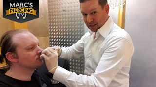 💉 Septum Piercing 💉 ohne Betäubung 💉 No Pain No Gain 💉 Marcs Piercing TV [upl. by Nani]