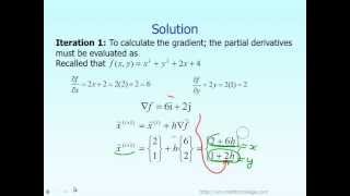 Lecture Multi Dimensional Gradient Methods in Optimization  Example Part 1 of 2 [upl. by Aylward166]