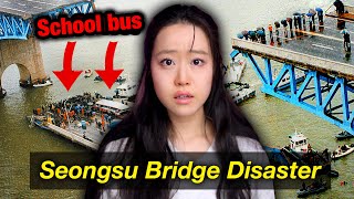 The Deadly Korean Bridge Collapse That Killed 32  Bus Filled With Students Fell 66ft Into Han River [upl. by Placidia]