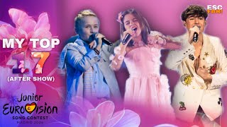 JUNIOR EUROVISION 2024  MY TOP 17 AFTER SHOW [upl. by Naivart]