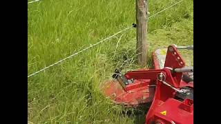 Rastermaster mower to cut around poles [upl. by Antonio]