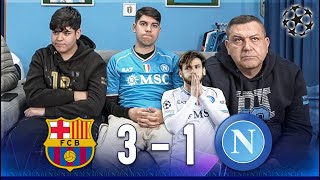 ADDIO CHAMPIONS BARCELLONANAPOLI 31  LIVE REACTION NAPOLETANI [upl. by Lampert607]