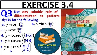 Exercise 34 Question 3 class 12 Maths New KPK Book  Ex 34 Q No 3 Inverse Trignometric Functions [upl. by Luwana]