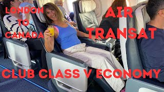 TRIP REPORT AIR TRANSAT LONDON TO MONTREAL CANADA  ECONOMY v CLUB CLASS Airbus A321 [upl. by Cissiee584]