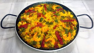 Paella de pollo  Paella de pollo y verduras fácil [upl. by Agarhs109]