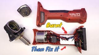 How to Repair HILTI AG 4SA22 Brushless Angle Grinder Burned Controller [upl. by Damek637]