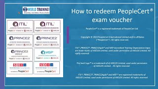 How to Redeem PeopleCert Exam Voucher  Peoplecert  Redeem Exam Voucher  1WorldTraining [upl. by Vinia]