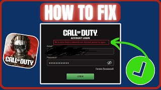 Fix quotWere sorry those credentials are incorrect please try againquot on Call of Duty Warzone Mobile [upl. by Madden]