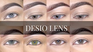 DESIO LENSES ON DARK BROWN EYES PART 1  8 COLOURS [upl. by Gutow]